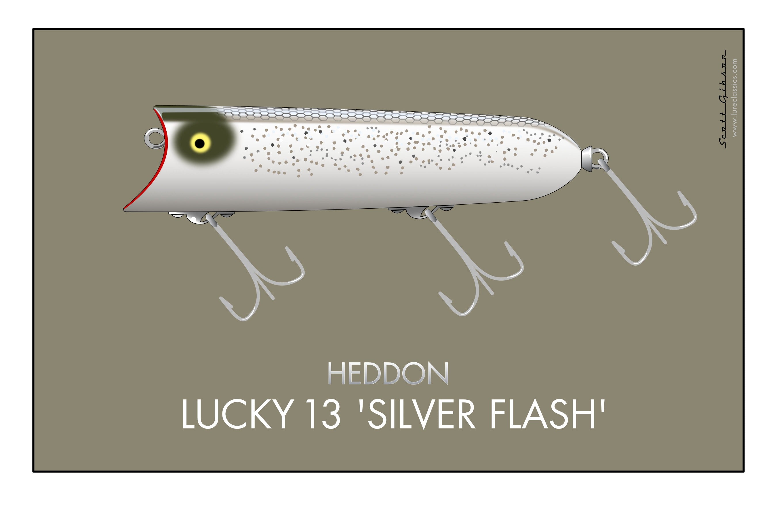 Heddon Lucky 13 Series Fishing Lure Minnow Vintage Perch Scale 