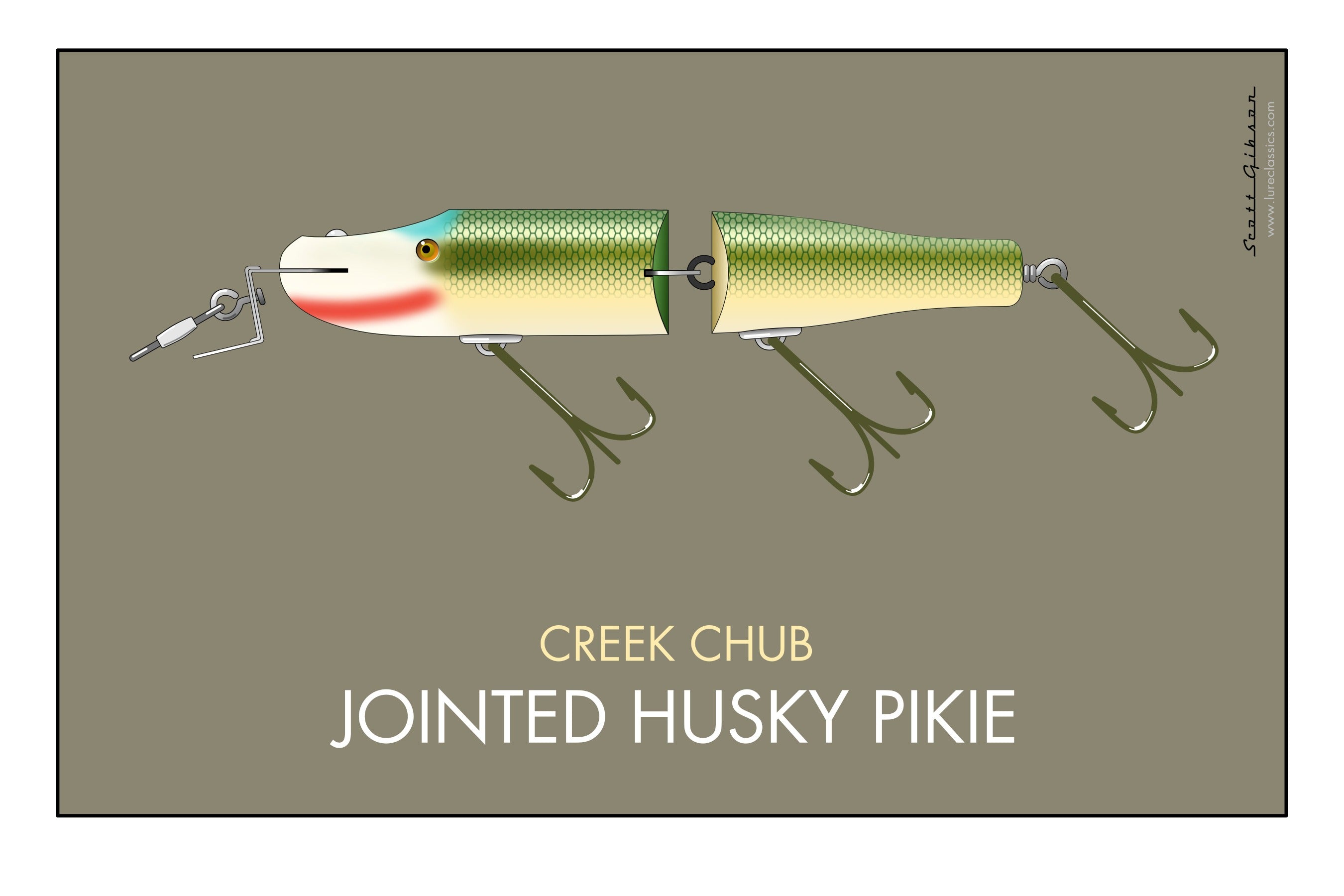 Creek Chub Husky Pikie, Fishing Lure Art