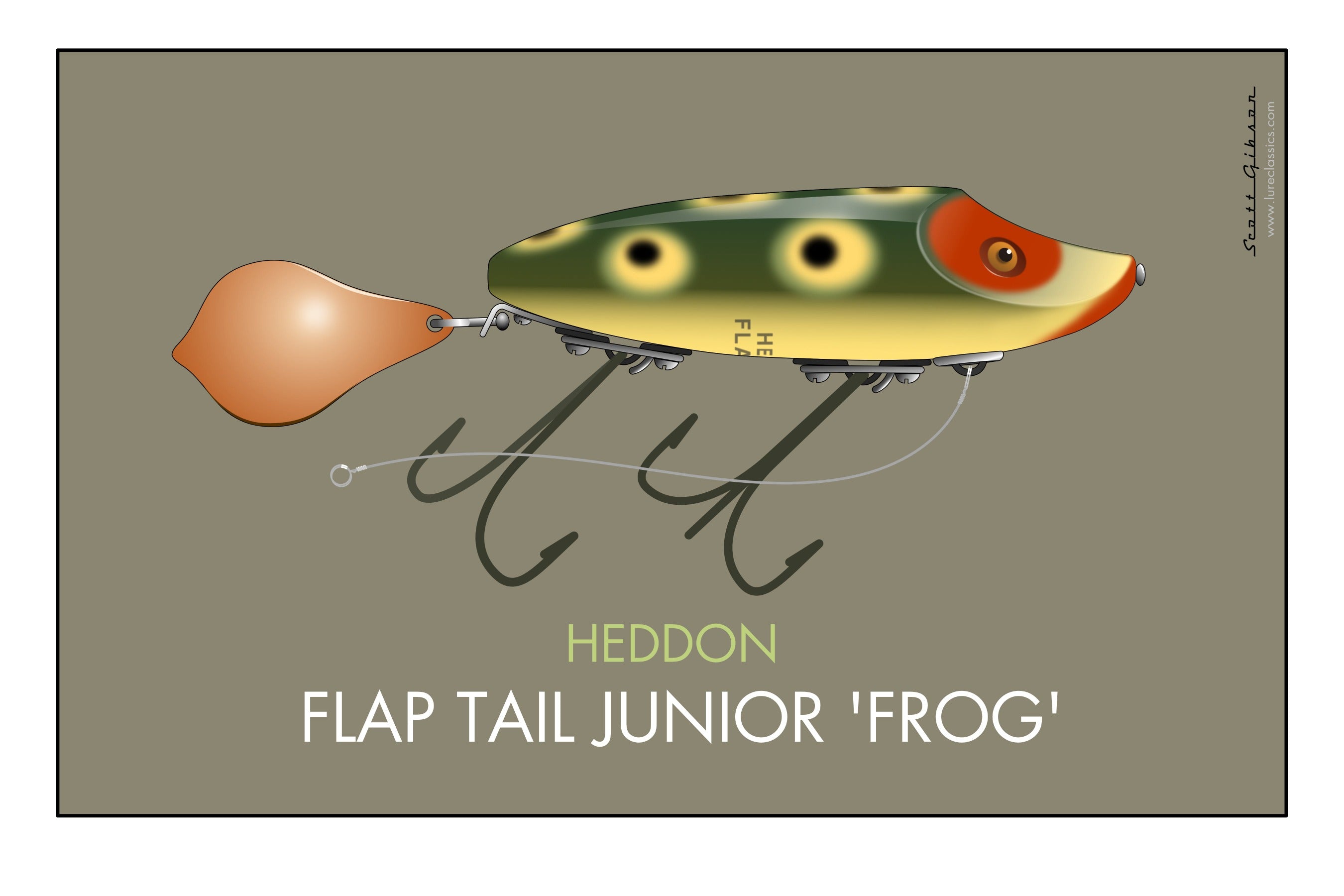 Flap Tail Junior 'Frog' | Fishing Lure Art