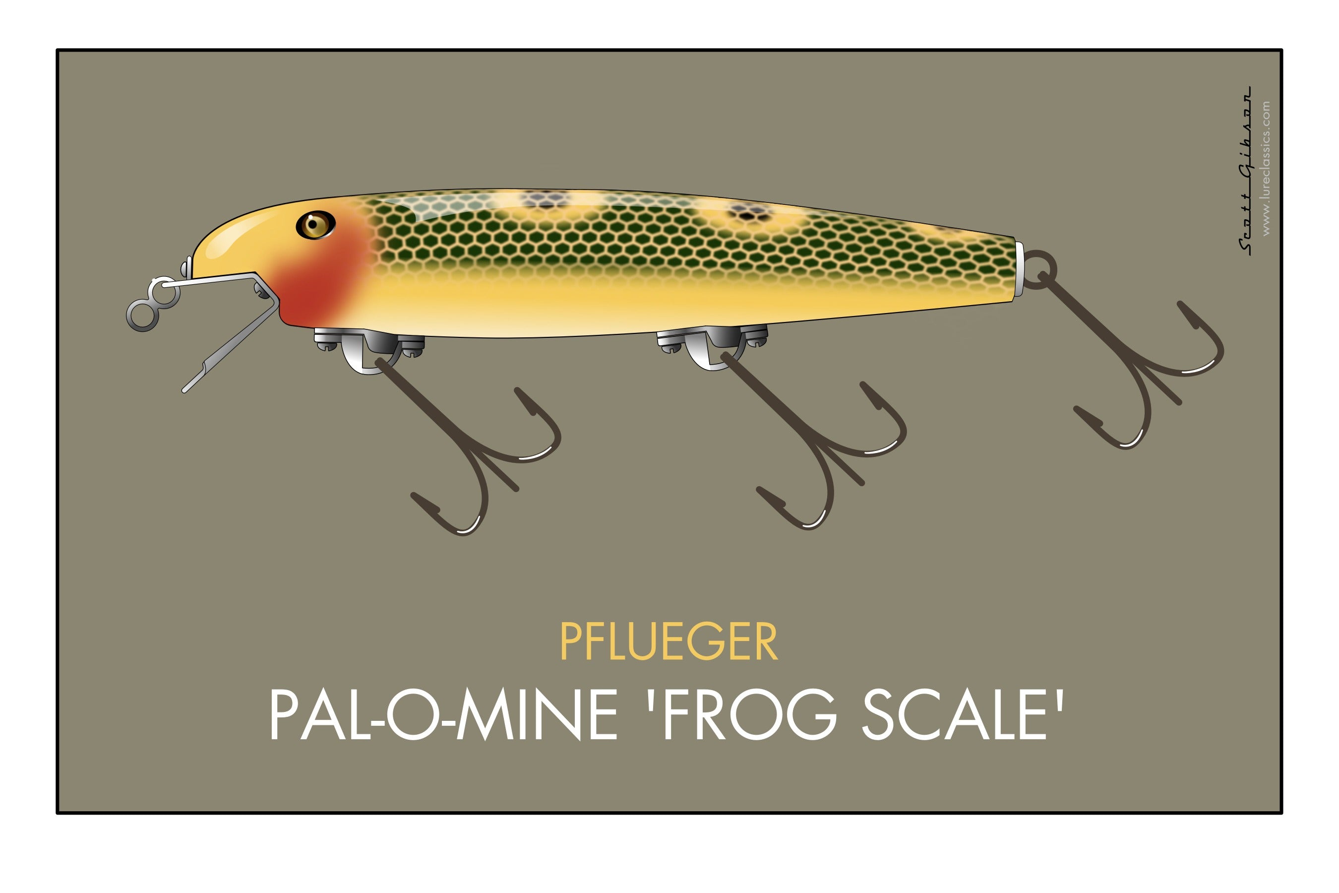 Pflueger Pal-O-Mine 'Frog Scale' | Fishing Lure Art