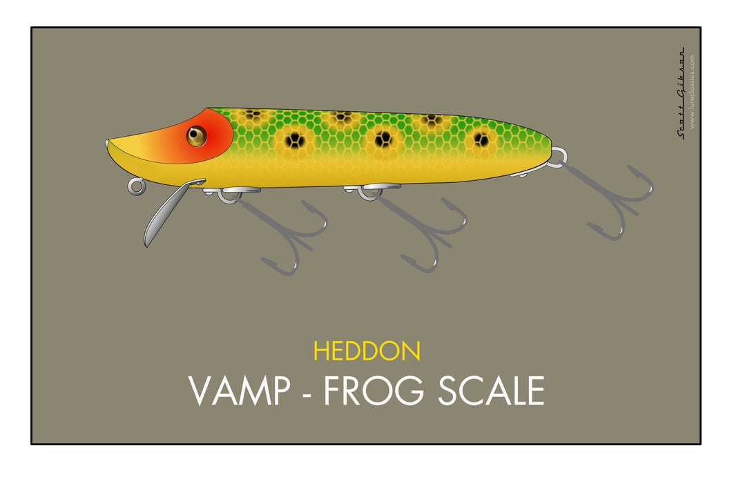 Heddon Vamp 'Frog Scale', Fishing Lure Art